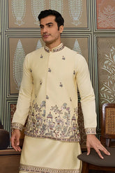 Light Yellow Embroidered Kurta Set